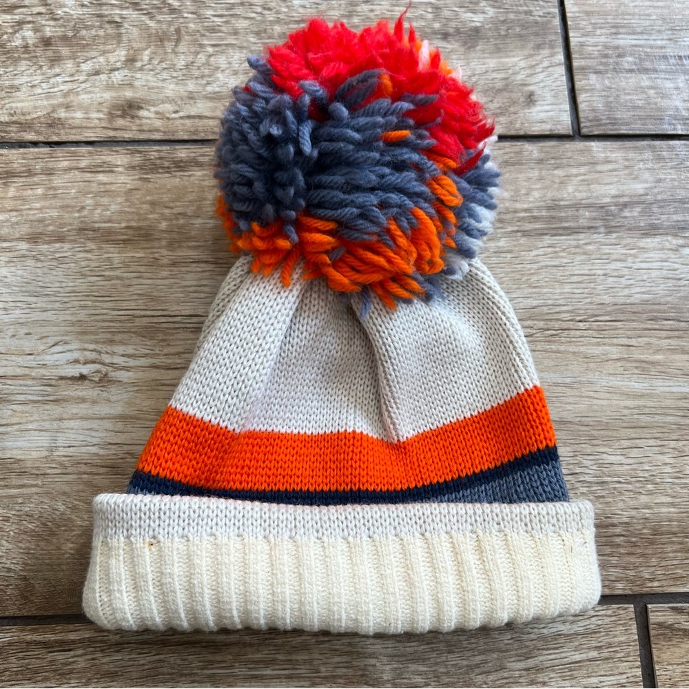 Vintage Smiley Sparks Wool Ski Hat Pom Pom Size OS Made in USA Beanie
